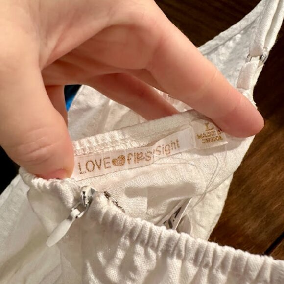 🔹Love at‎ First Sight White Spaghetti Strap Dress with Peekaboo Detail - Picture 5 of 5